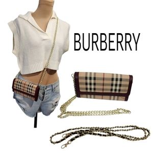 Burberry Authentic  wallet converted wallet on chain crossbody  bag